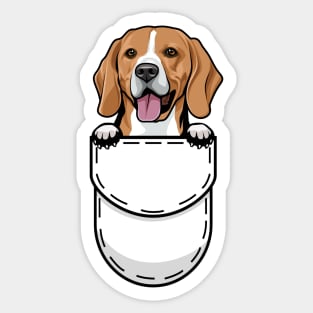 Funny Beagle Pocket Dog Sticker